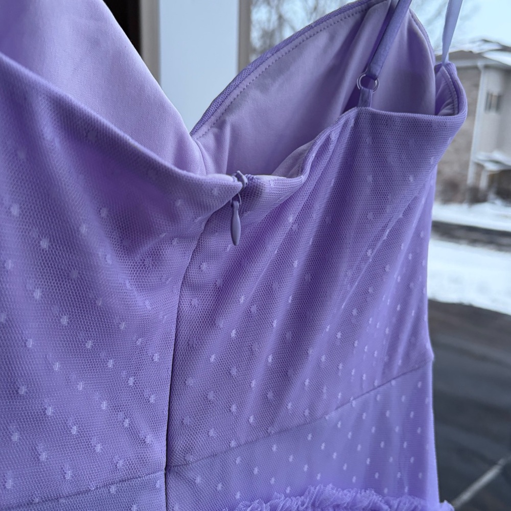🆕 NEXT/UP Lavender Swiss Dot Tiered Tulle Maxi Dress Size 11/12 Prom Formal Gown - Picture 9 of 16